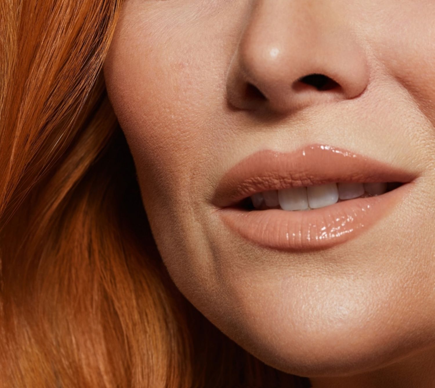 Close-up of lips and skin texture.