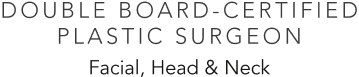 Double board-certified plastic surgeon logo.